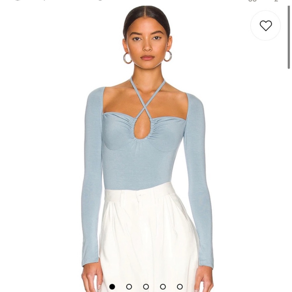 Revolve super down storme bodysuit in dusty blue size S (never worn!!)
